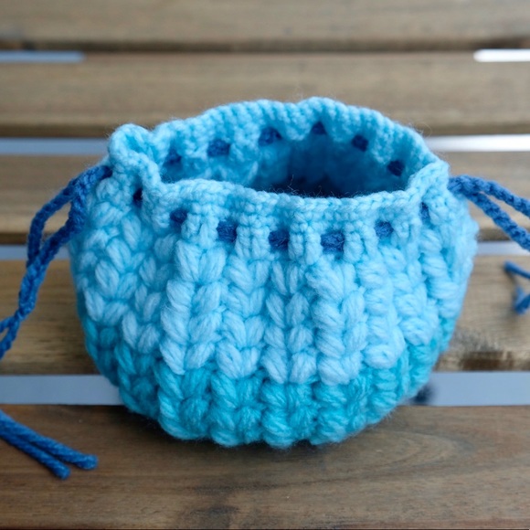 Crochet Drawstring Pouch - Picture 2 of 3
